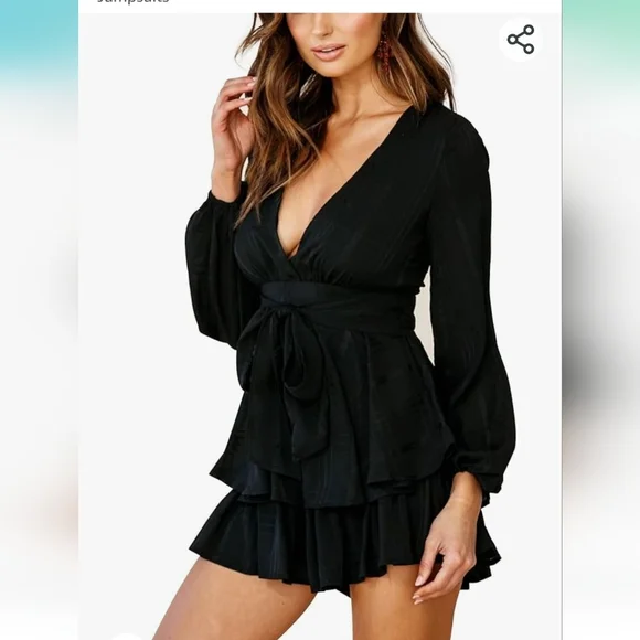 Relipop Black Long Sleeve Romper - Picture 6 of 6